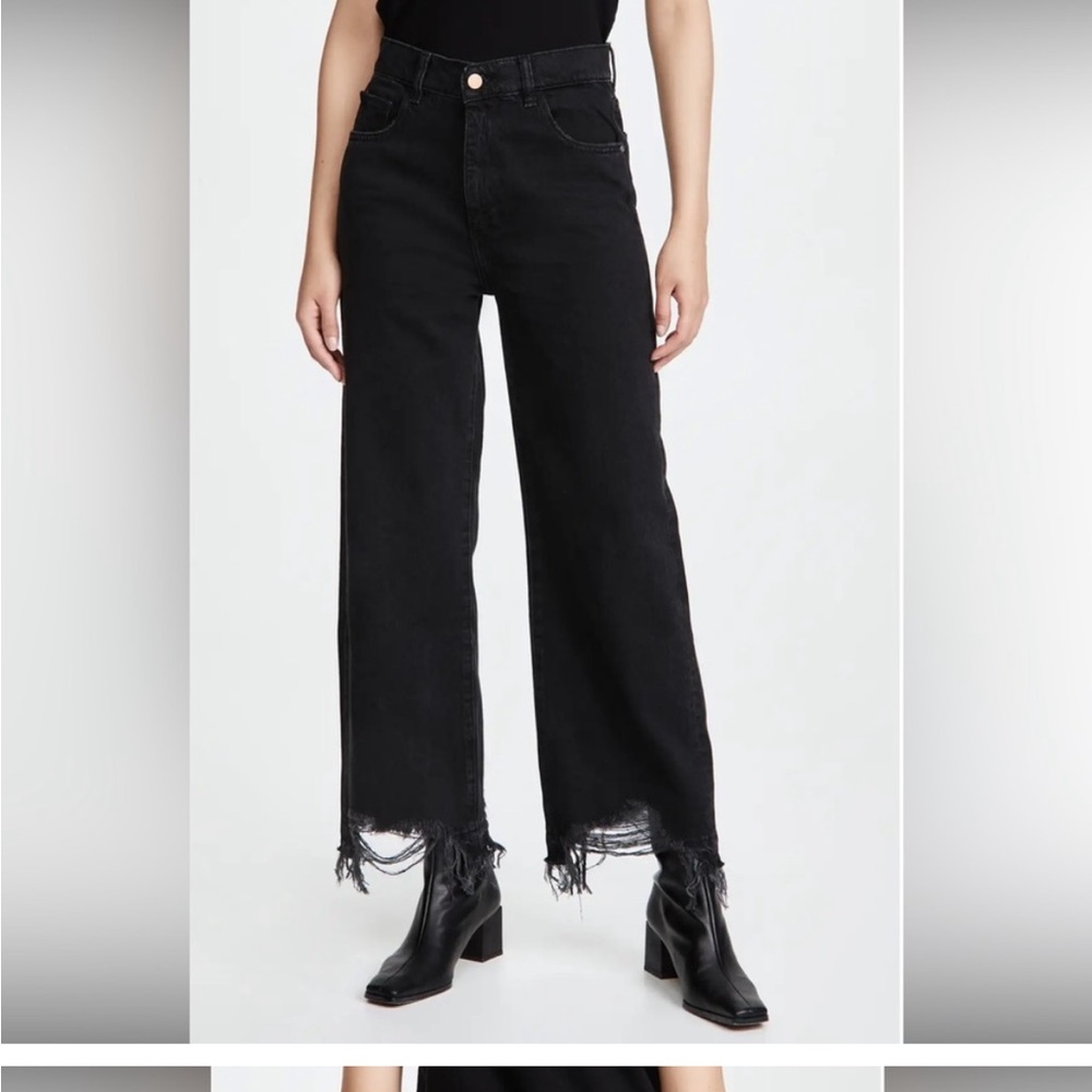 DL1961 Hepburn Wide Leg High Rise Jeans in Black